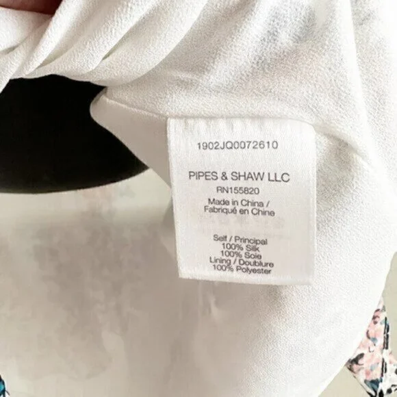 Veronica Beard Amica Floral Ruffle Silk Tiered Skirt Dress White Pink Size 2 - Picture 6 of 12